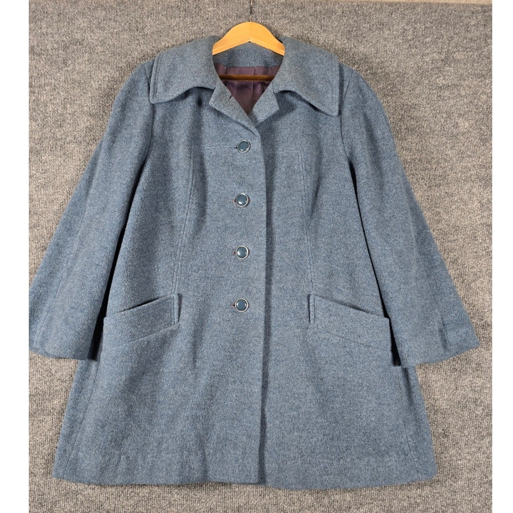 Women's Slate Blue Wool Pea Coat